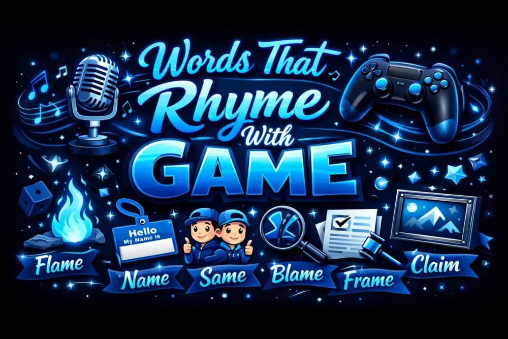 Words That Rhyme With Game
