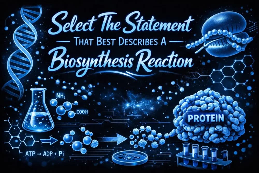 Select The Statement That Best Describes A Biosynthesis Reaction